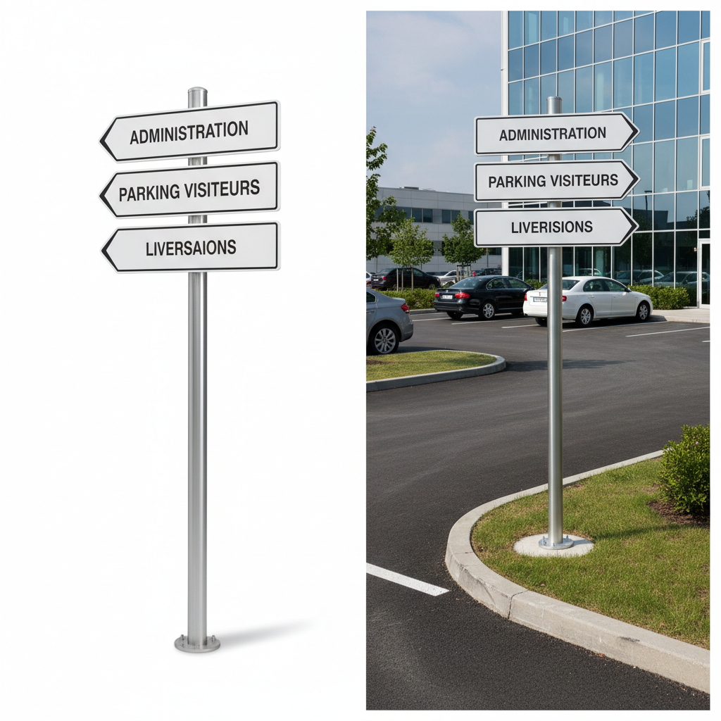 Poteau signalétique extérieur