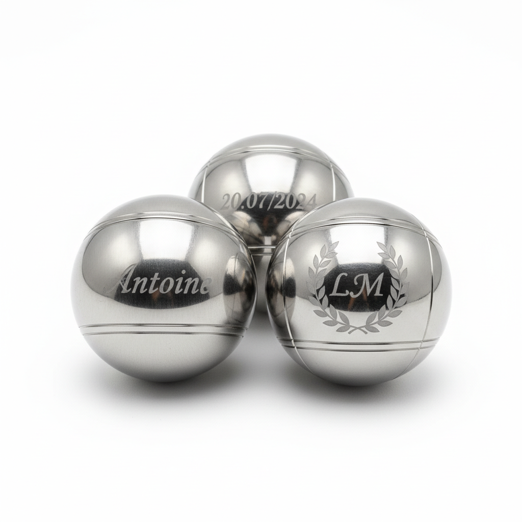 Boule de pétanque gravée — photo 2