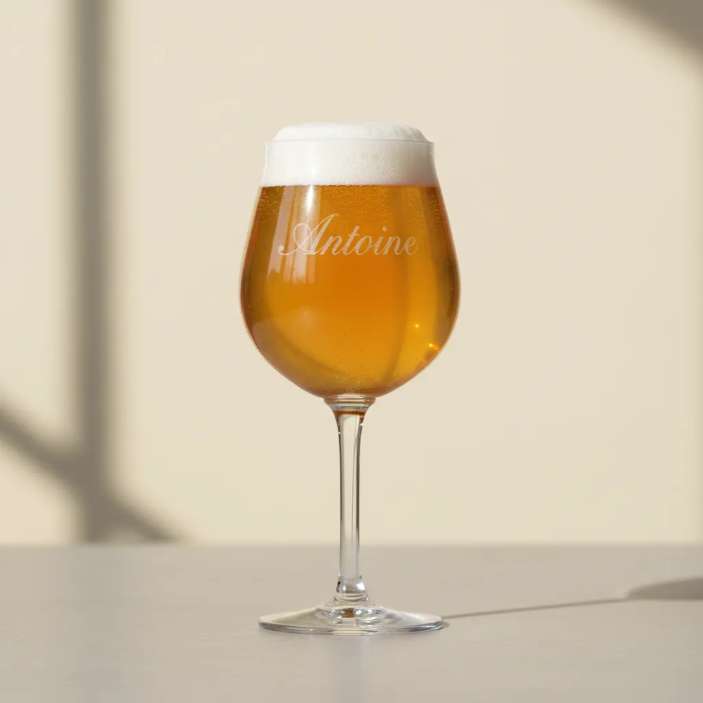Verre à bière gravé